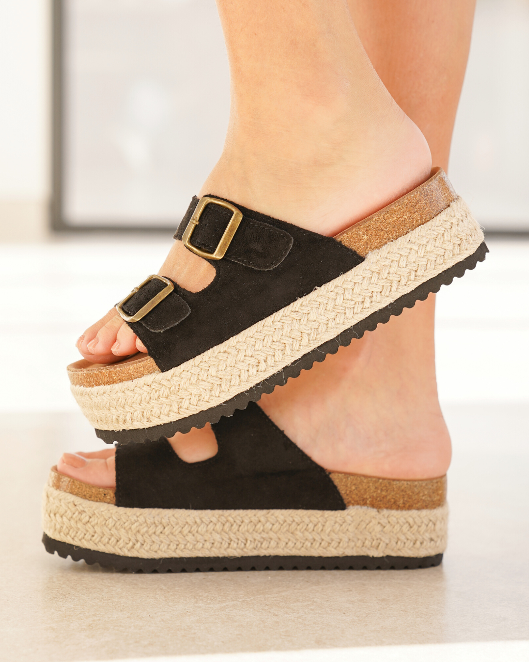 Sandale femme plateforme mule noir - Sonia - Casualmode.fr