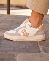 Basket femme rose à lacets - CL90 GREY - Casualmode.fr