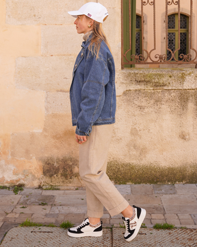 Basket femme noire à lacets - CL85 BLACK - Casualmode.fr
