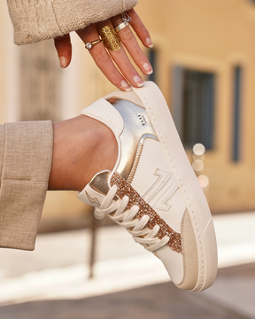 Basket femme dorée à lacets - CL88 GOLD