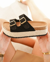 Sandale femme plateforme mule noir - Sonia - Casualmode.fr