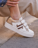 Basket femme creepers léopard à scratch - CL83 LEO - Casualmode.fr