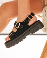 Sandale femme plateforme noire - Galina - Casualmode.fr