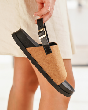 Sandale femme plateforme camel - Kenza - Casualmode.fr
