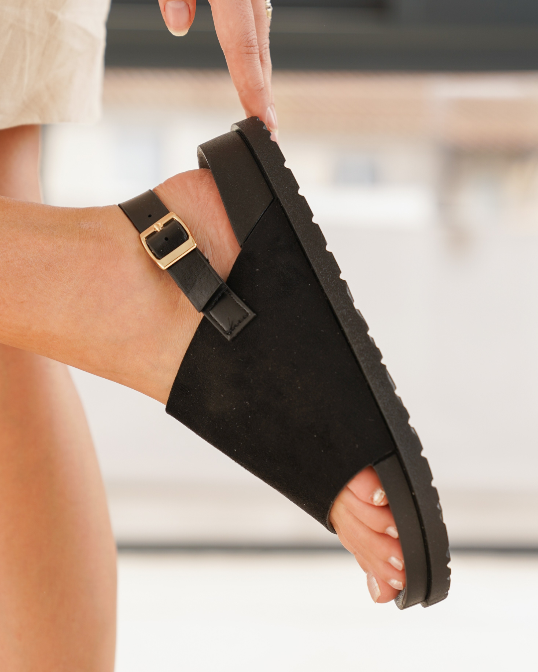 Sandale femme plateforme noire - Kenza - Casualmode.fr