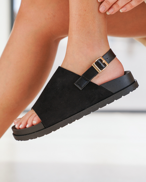 Sandale femme plateforme noire - Kenza