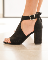 Sandale femme talon carré noire - Maïssane - Casualmode.fr