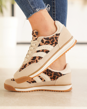 Basket femme léopard à lacets - Fabiola