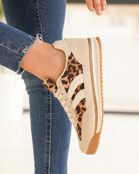 Basket femme léopard à lacets - Fabiola
