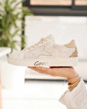Basket femme étoile blanche à lacets - Esther - Casualmode.fr