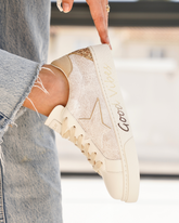 Basket femme étoile blanche à lacets - Esther - Casualmode.fr