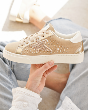 Basket femme étoile taupe à lacets - Orlane - Casualmode.fr