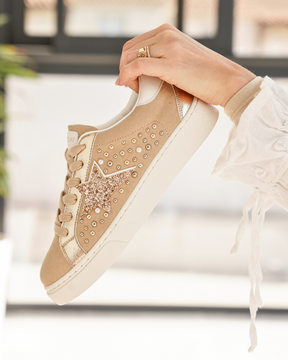 Basket femme étoile taupe à lacets - Orlane - Casualmode.fr