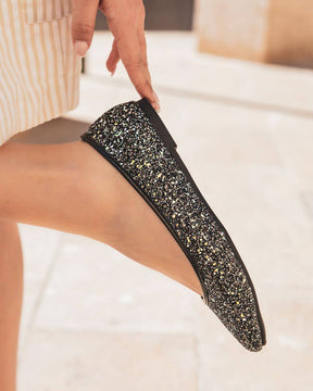 Ballerines femme pailletées noires - Divina - Casualmode.fr