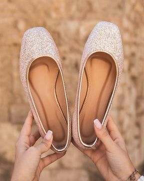 Ballerines femme pailletées rose - Divina - Casualmode.fr