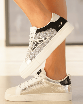 Basket femme argentée à lacets - Ursula - Casualmode.fr