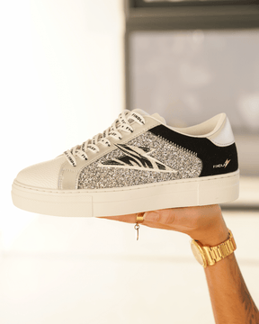 Basket femme argentée à lacets - Ursula - Casualmode.fr