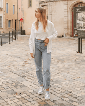 Basket femme argentée en toile - Siloe - Casualmode.fr
