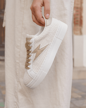 Basket femme beige à lacets - Patricia - Casualmode.fr