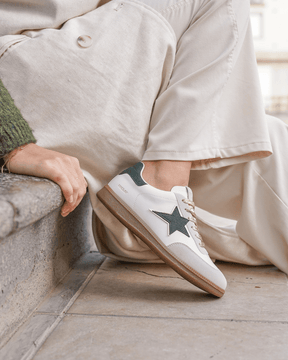 Basket femme étoile kaki à lacets - Cléa - Casualmode.fr