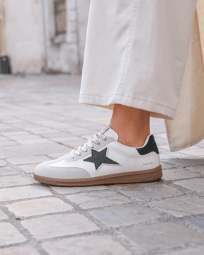 Basket femme étoile kaki à lacets - Cléa - Casualmode.fr
