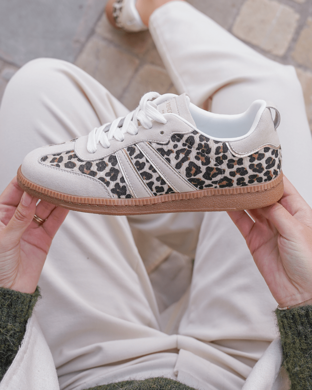 Basket femme léopard à lacets - Géraldine - Casualmode.fr