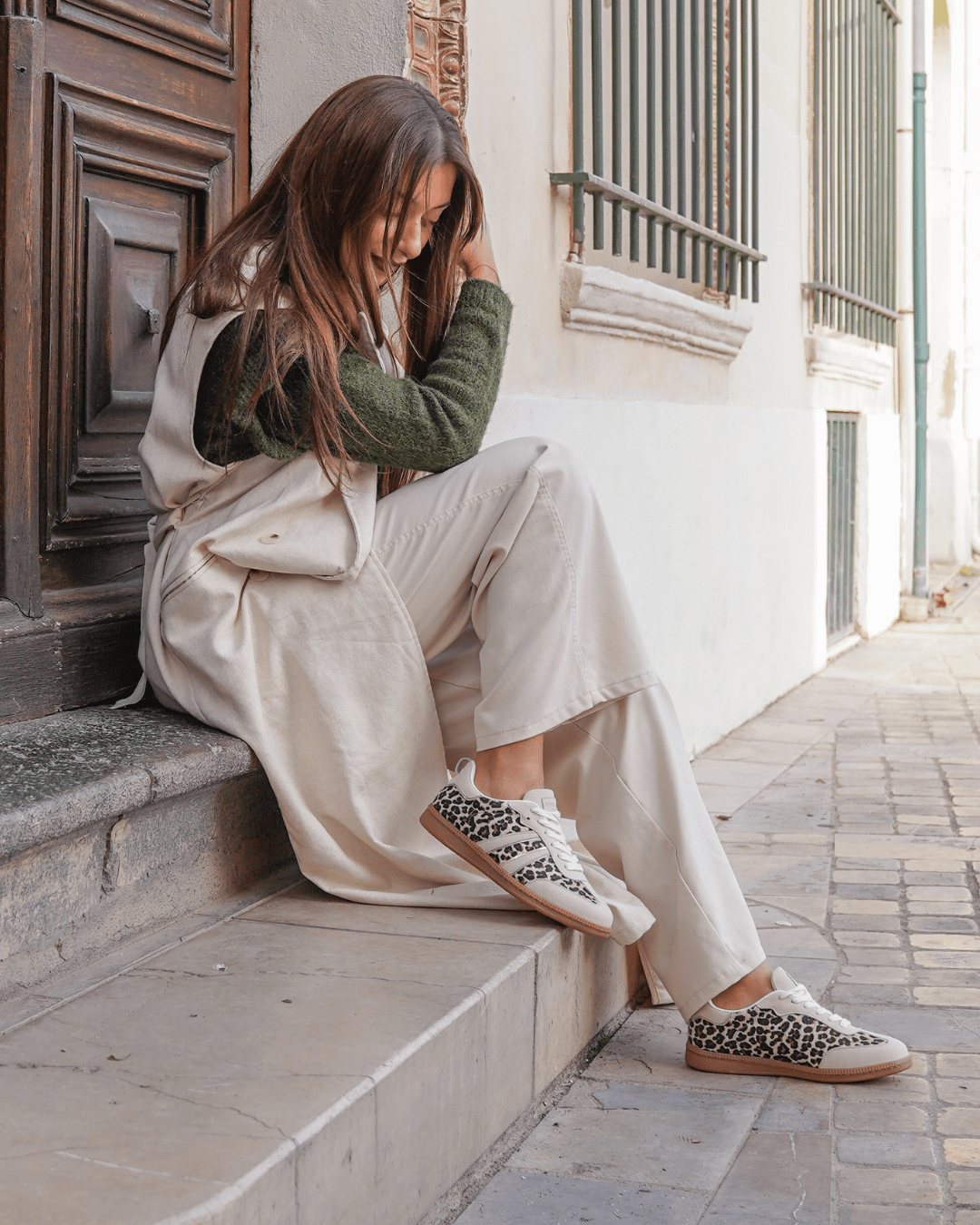 Basket femme léopard à lacets - Géraldine - Casualmode.fr