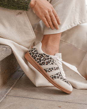 Basket femme léopard à lacets - Géraldine - Casualmode.fr