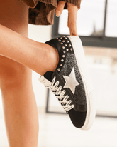 Basket femme noire étoile à lacets - Doriane - Casualmode.fr