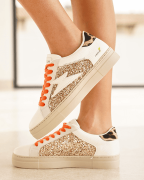 Basket femme orange à lacets - Ursula - Casualmode.fr