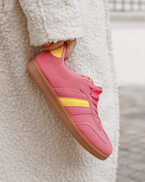 Basket femme rose à lacets - Joséphine - Casualmode.fr