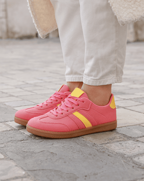 Basket femme rose à lacets - Joséphine - Casualmode.fr