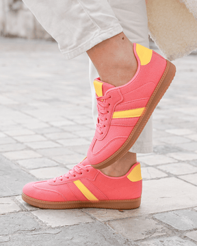 Basket femme rose à lacets - Joséphine - Casualmode.fr