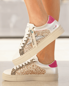 Basket femme rose à lacets - Sandrine - Casualmode.fr