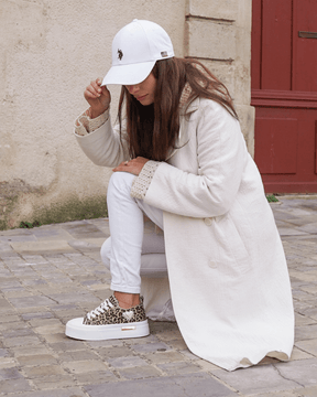 Basket femme compensée léopard à lacets - Maud - Casualmode.fr
