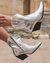 Bottines femme argentées à talon - Anae - Casual Mode