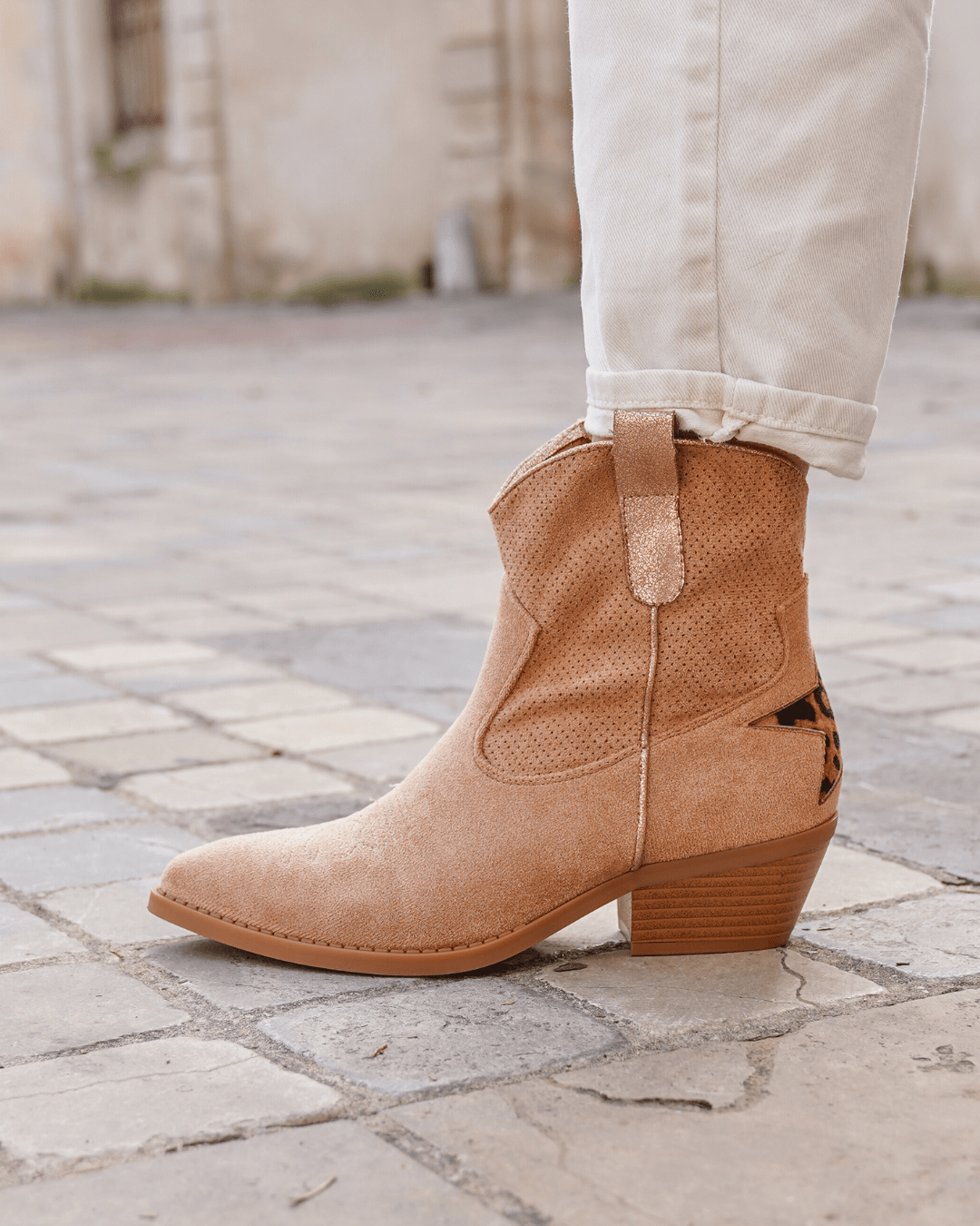 Bottines femme camel à talon - Francesca - Casualmode.fr