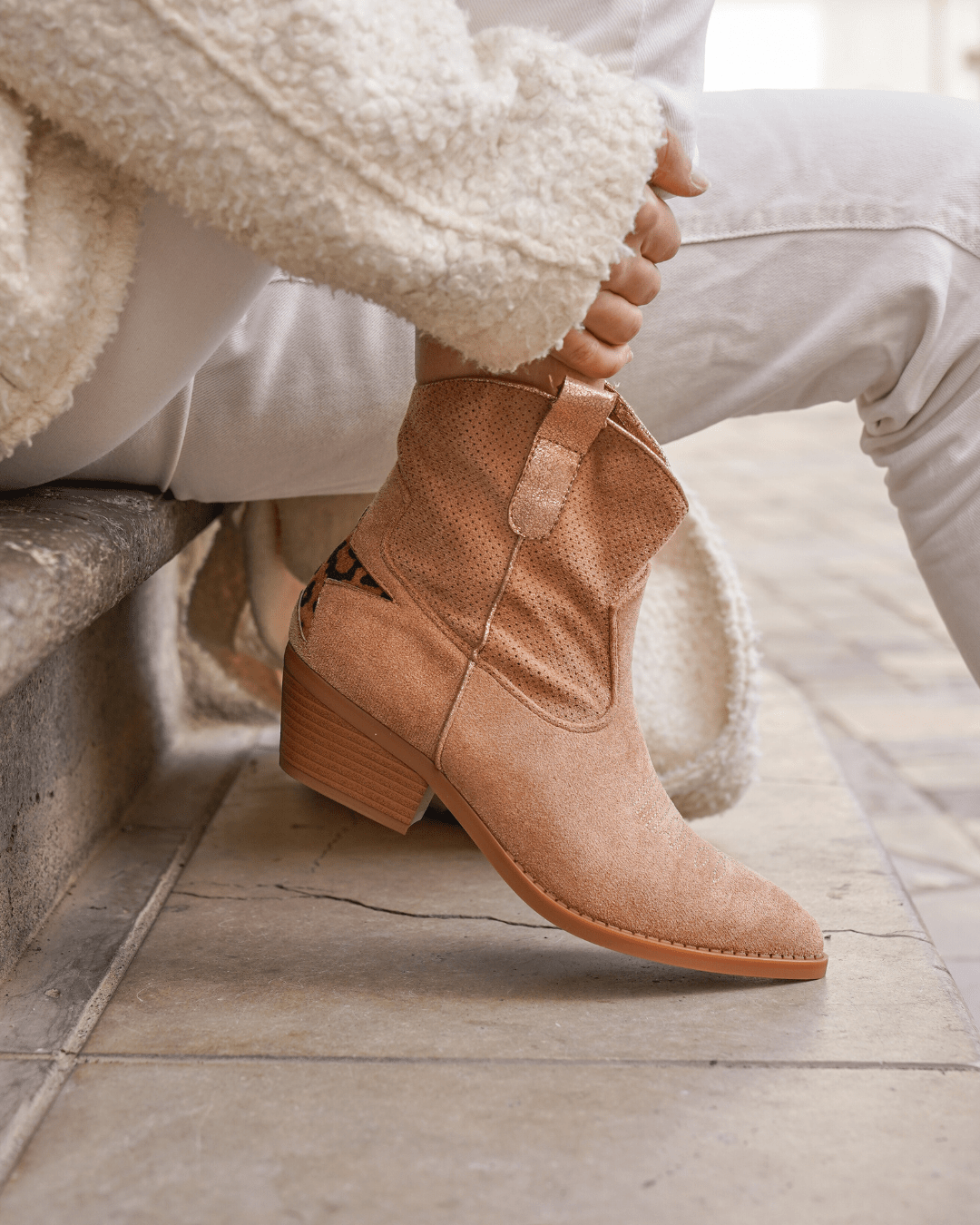 Bottines femme camel à talon - Francesca - Casualmode.fr