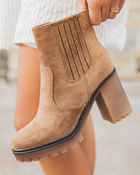 Bottines femme camel à talon - Frida - Casualmode.fr