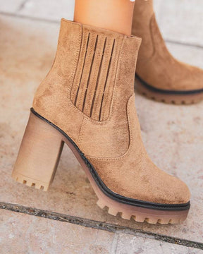Bottines femme camel à talon - Frida - Casualmode.fr