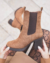Bottines femme camel à talon - Marie - Casualmode.fr