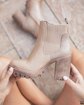 Bottines femme taupe à talon - Naomie - Casual Mode