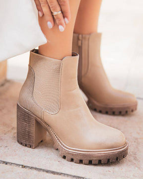 Bottines femme taupe à talon - Naomie - Casual Mode