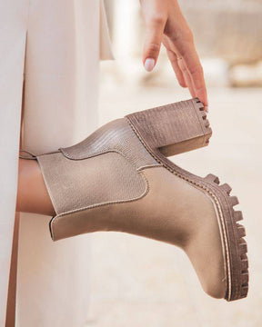 Bottines femme taupe à talon - Naomie - Casual Mode