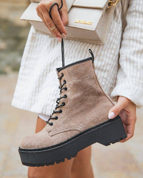 Bottines femme taupe rangers - Carolina - Casualmode.fr