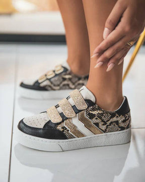 Basket femme serpent à scratch - CL13 SNAKE - Casualmode.fr