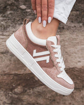 Basket femme taupe à lacets - CL81 TAUPE - Casualmode.fr