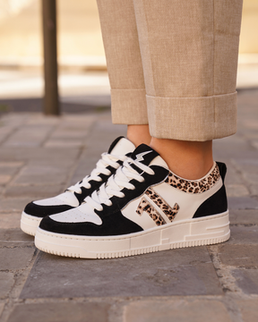 Basket femme noire à lacets - CL85 BLACK - Casualmode.fr