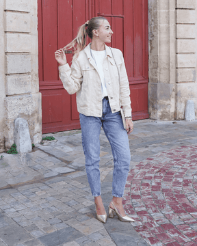 Escarpins femme dorés à talon carré - Giulia - Casualmode.fr