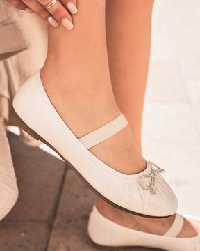 Ballerines femme plates blanches - Olympia - Casualmode.fr